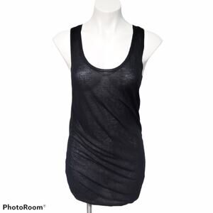 Vince semi sheer asymmetric scoop neck tank dress size M